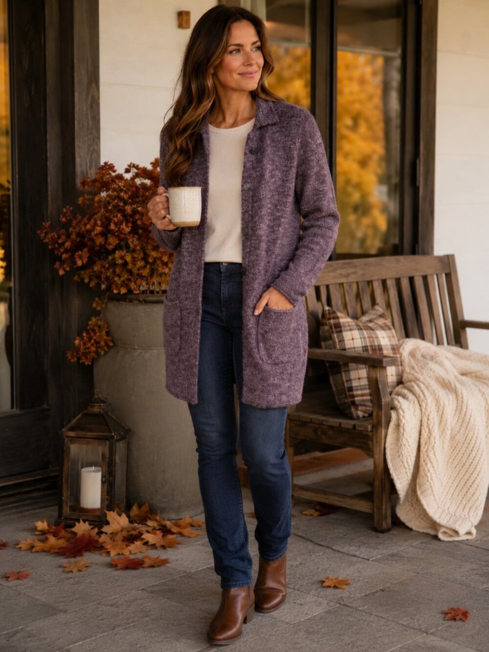 J‎ Jill  Purple Heather Alpaca Wool Sweater Small